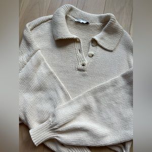 Cropped Cream Sweater